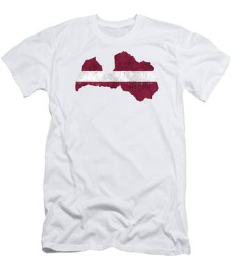 Latvia New T-Shirt Country Flag Top City Map 